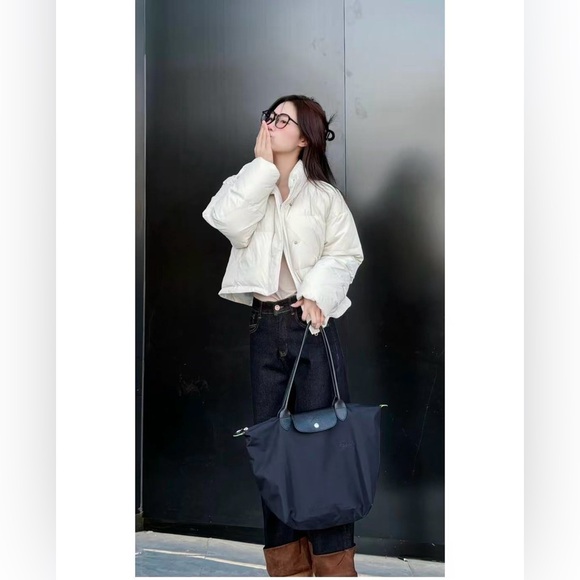 Longchamp large tote bag black color universal style versatile shoulder Purse - Picture 2 of 15